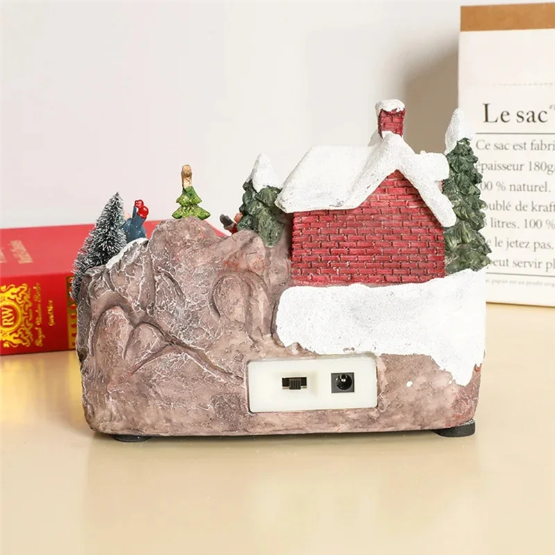 Christmas Rotating Music Statue Christmas Home Decoration
