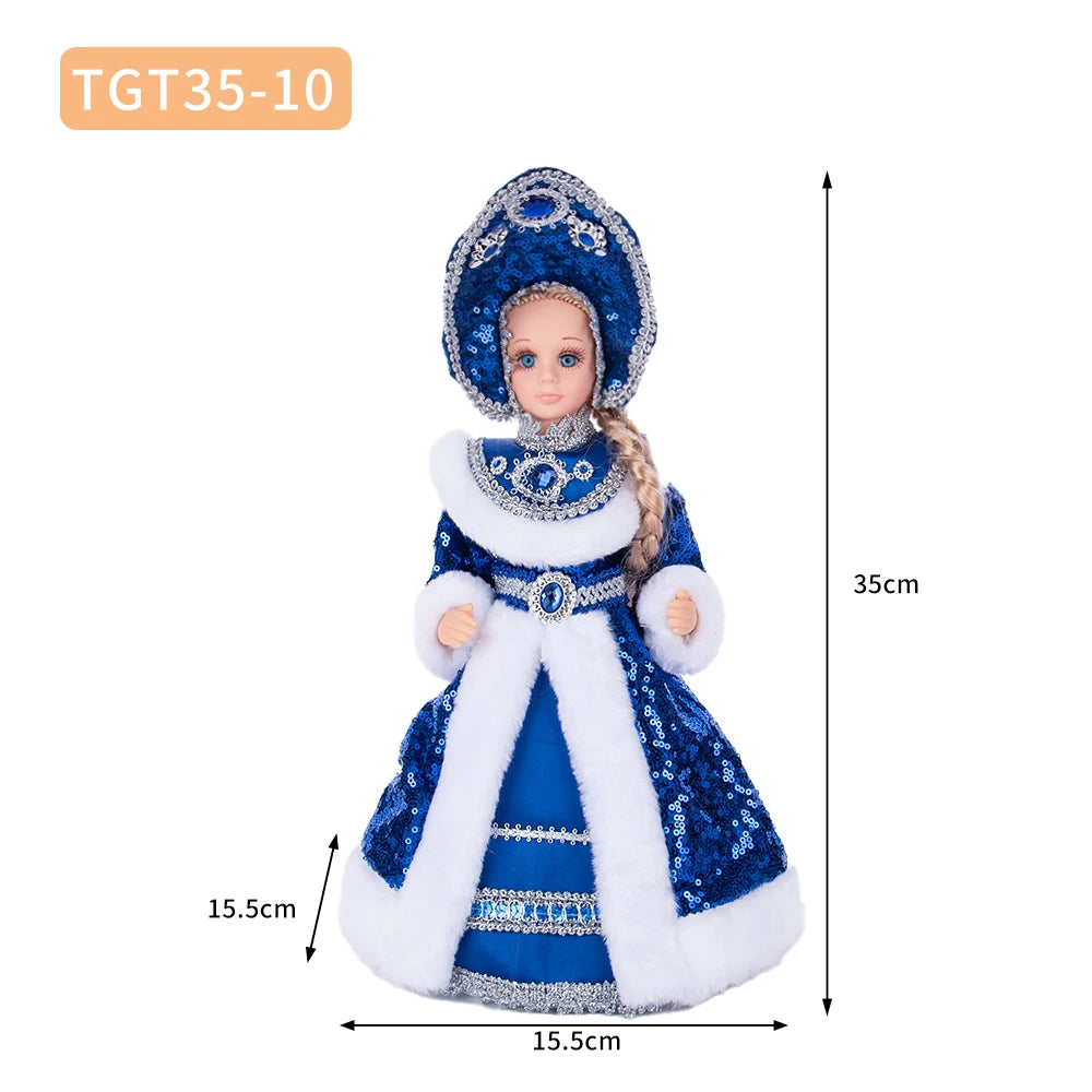 35cm  Plush Doll Christmas Decoration Candy Bucket with Music and Storage Bag.