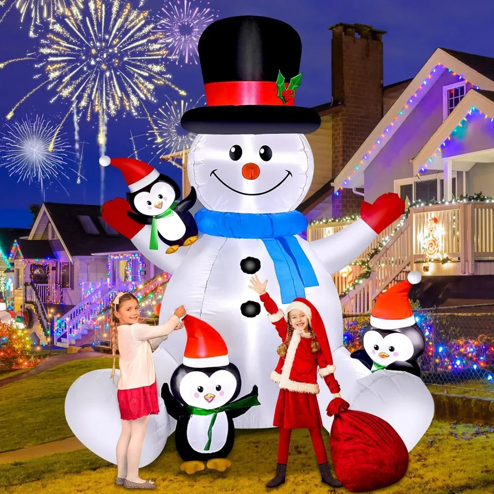 6 FT Christmas Snowman & Penguin Inflatable Blow Ups Outdoor