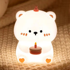 Cute Bunny Cartoon Night Light - USB Rechargeable Touch Dimming