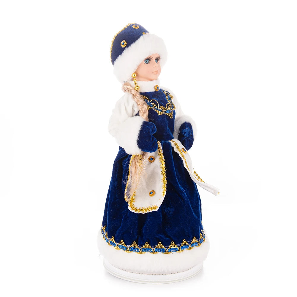 35cm  Plush Doll Christmas Decoration Candy Bucket with Music and Storage Bag.