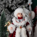 35cm  Plush Doll Christmas Decoration Candy Bucket with Music and Storage Bag.