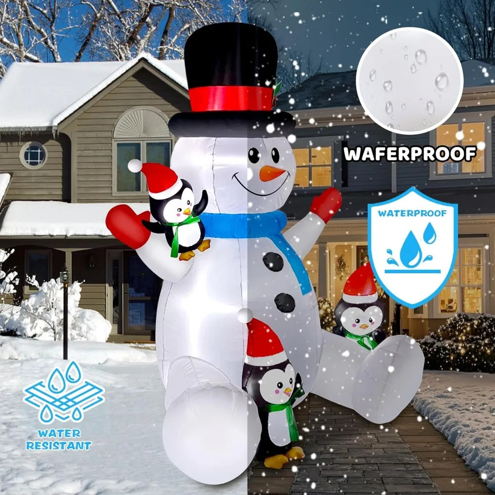 6 FT Christmas Snowman & Penguin Inflatable Blow Ups Outdoor