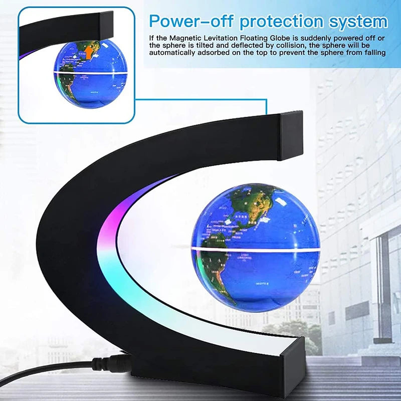 Magnetic Floating  Globe LED World Map