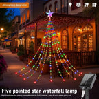 Christmas Decoration Star String Lights 300LED 8 Modes Waterfall Christmas Tree Fairy Lights for Outdoor Wedding Holiday