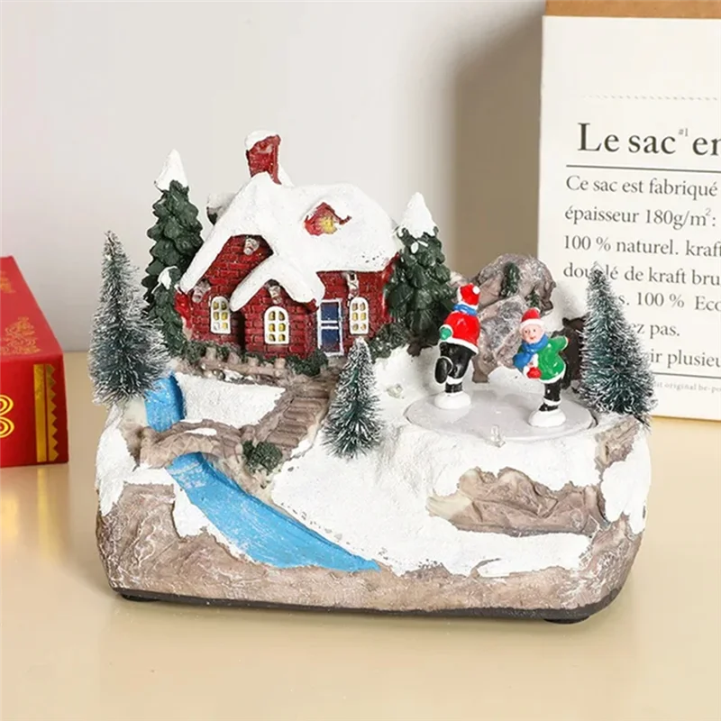 Christmas Rotating Music Statue Christmas Home Decoration