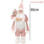 60cm Large Santa Claus Merry Christmas Decorations for Home Happy New Year 2023 Fabric Knitting Clothes Doll Window Decor