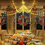 Christmas Decoration Star String Lights 300LED 8 Modes Waterfall Christmas Tree Fairy Lights for Outdoor Wedding Holiday