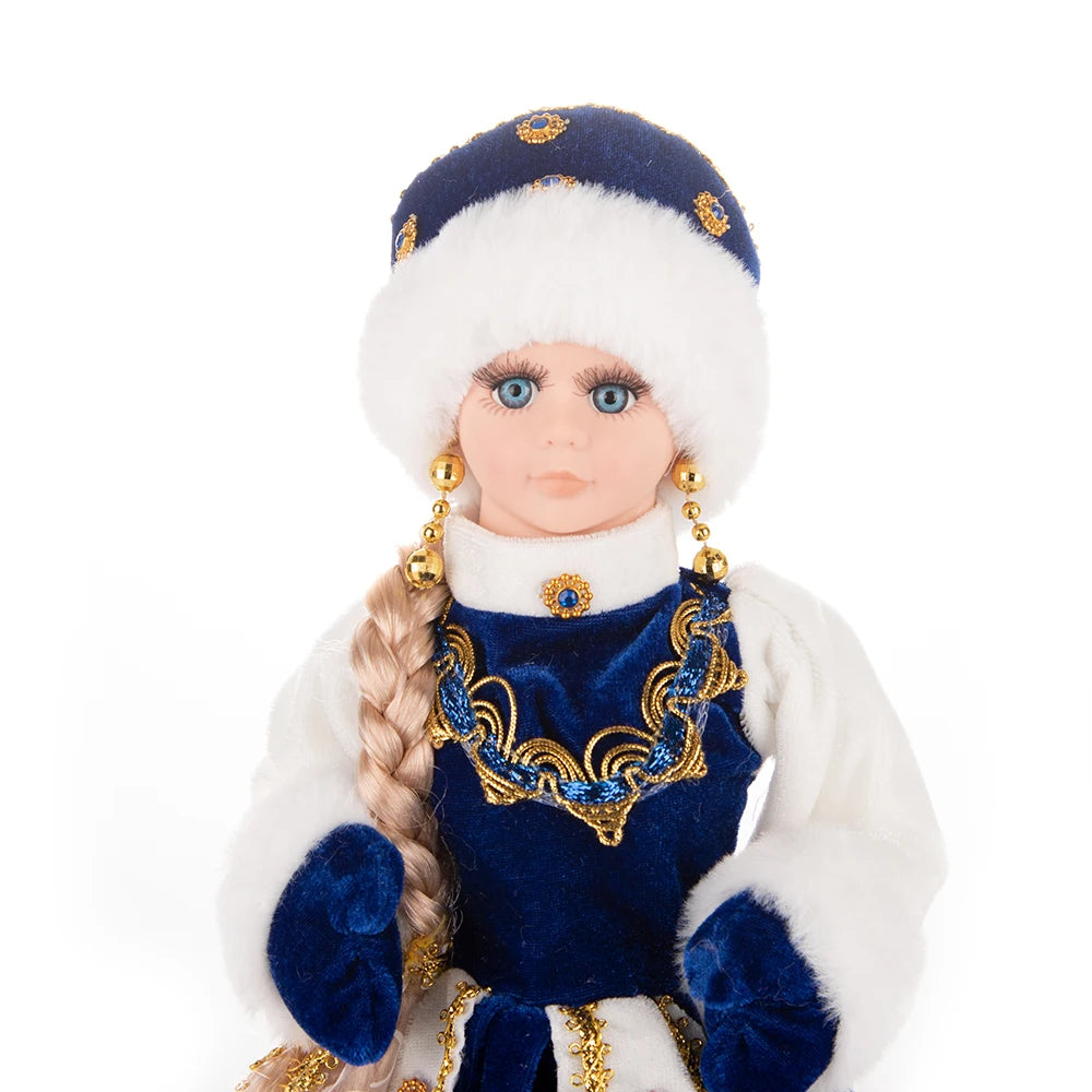 35cm  Plush Doll Christmas Decoration Candy Bucket with Music and Storage Bag.