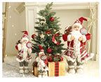 60cm Large Santa Claus Merry Christmas Decorations for Home Happy New Year 2023 Fabric Knitting Clothes Doll Window Decor