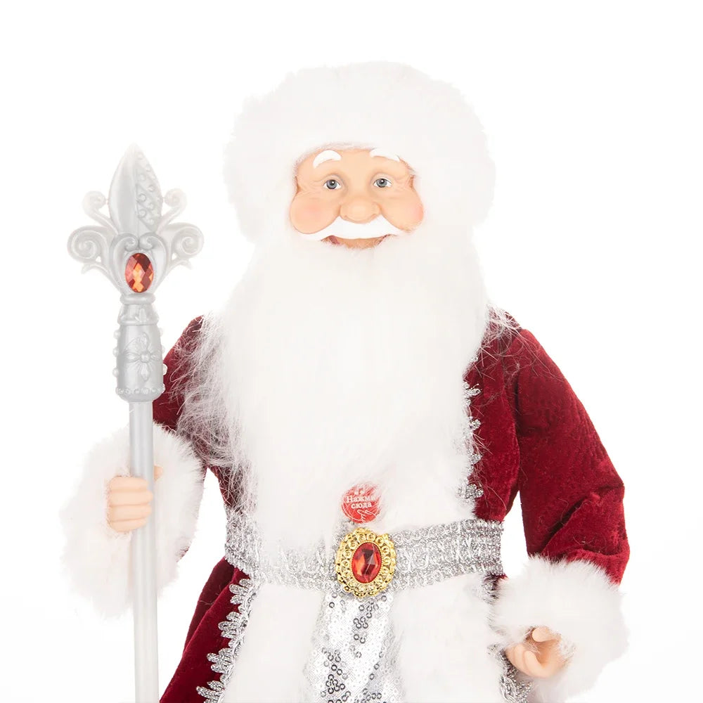 35cm  Plush Doll Christmas Decoration Candy Bucket with Music and Storage Bag.