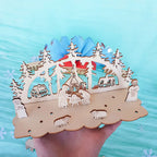 Christmas Wooden Ornaments Snowman Church Christmas