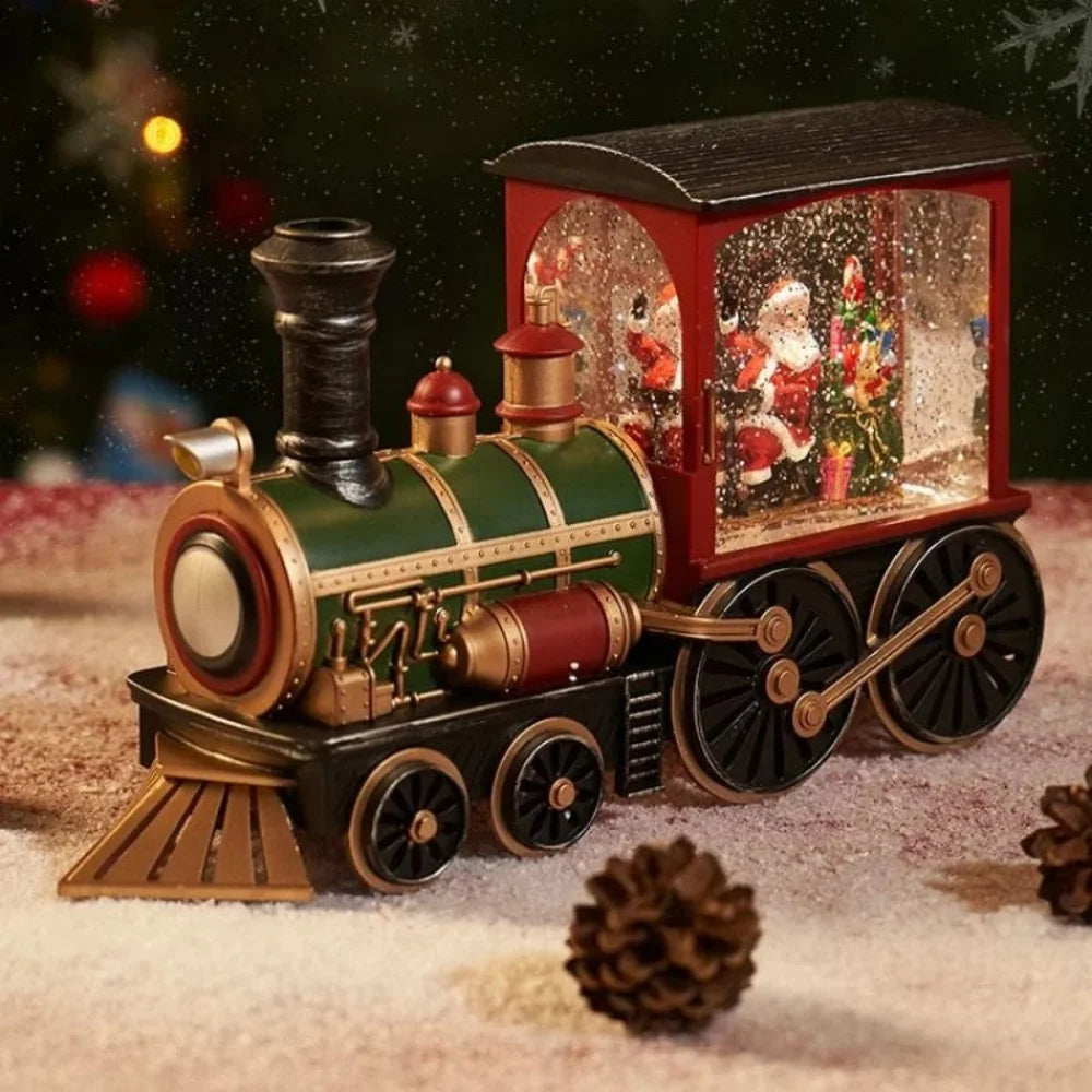 Christmas Gift Christmas Crystal Ball Ornaments LED Lights Train