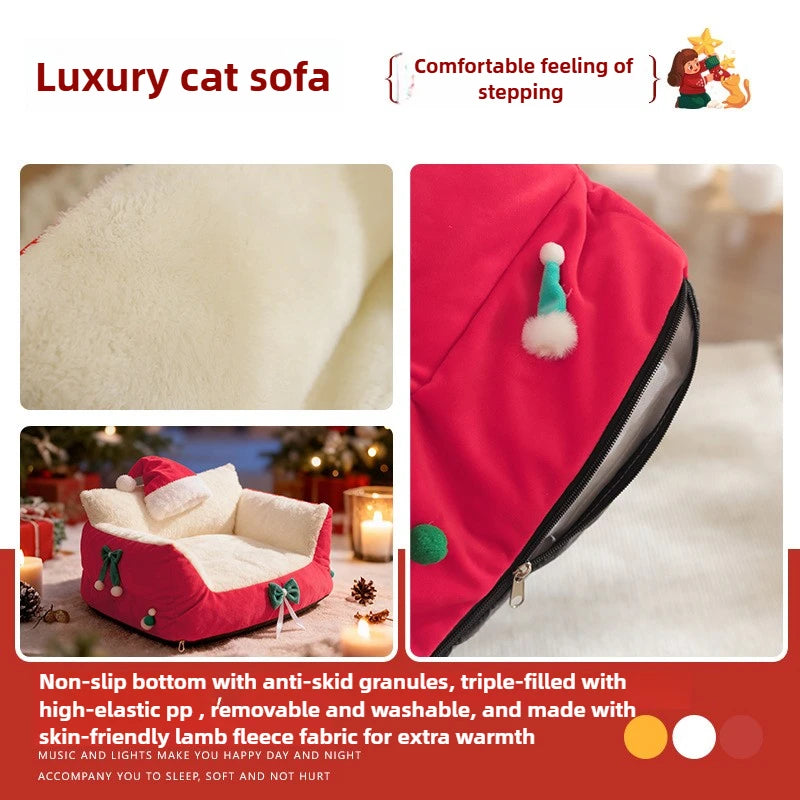 Winter Warm Cat Bed Large Size Removable Washable All Season Pet Sofa