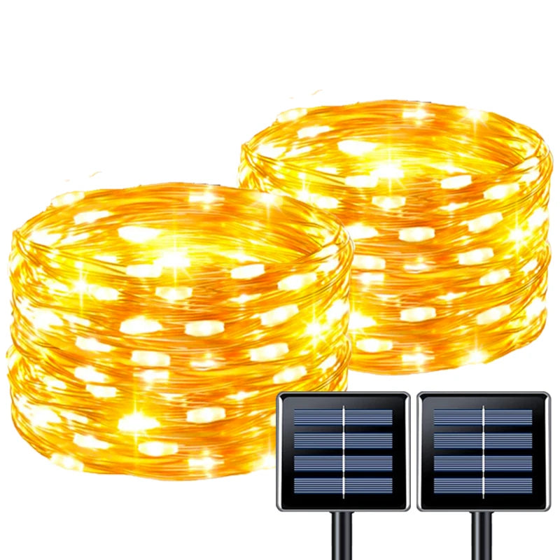 Solar Fairy Lights Outdoor Waterproof 8 Modes Solar String Lights for Christmas Halloween Holiday Patio Backyard Garden Decor