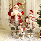 60cm Large Santa Claus Merry Christmas Decorations for Home Happy New Year 2023 Fabric Knitting Clothes Doll Window Decor