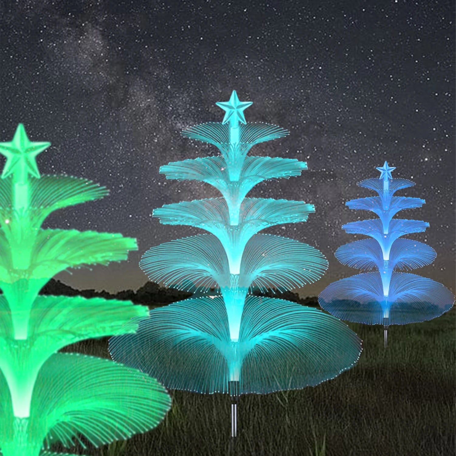 1PC Outdoor Solar Garden Lights 7 Colors Variable Solar