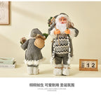 60cm Large Santa Claus Merry Christmas Decorations for Home Happy New Year 2023 Fabric Knitting Clothes Doll Window Decor