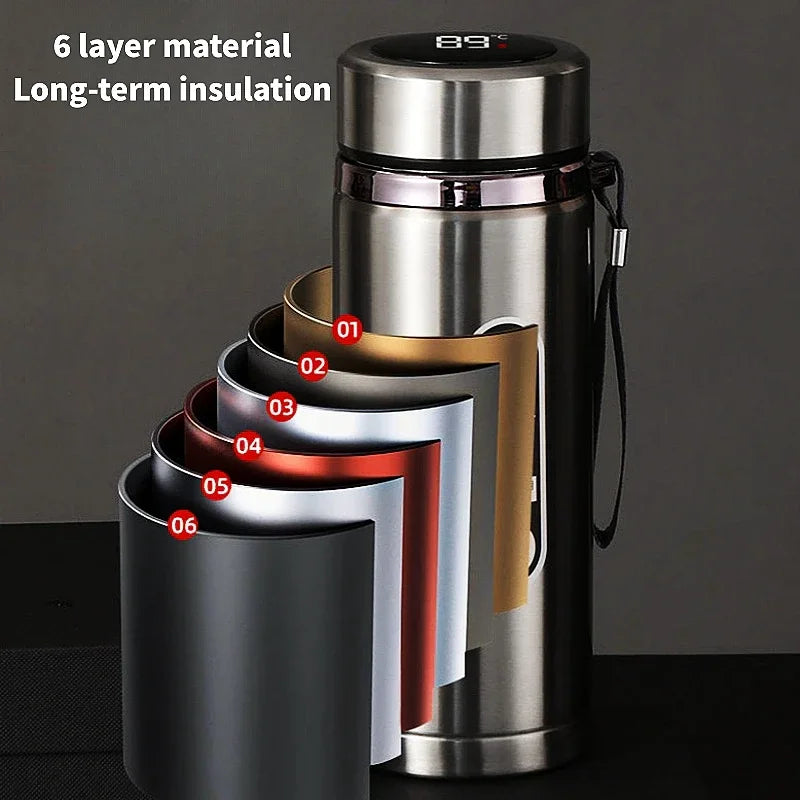 500ML-1Liter Stainless Steel Thermos Bottle with LED Temperature Display