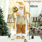 60cm Large Santa Claus Merry Christmas Decorations for Home Happy New Year 2023 Fabric Knitting Clothes Doll Window Decor