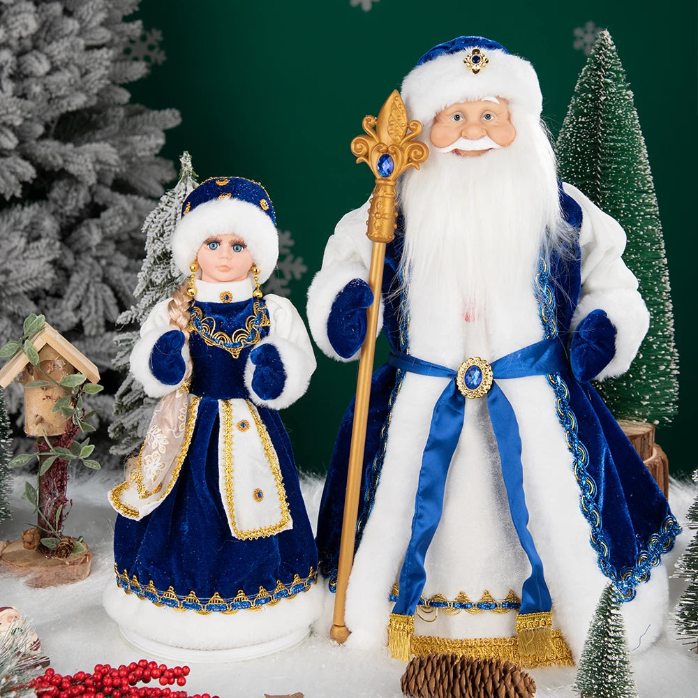 35cm  Plush Doll Christmas Decoration Candy Bucket with Music and Storage Bag.