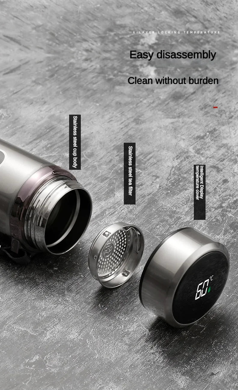 500ML-1Liter Stainless Steel Thermos Bottle with LED Temperature Display