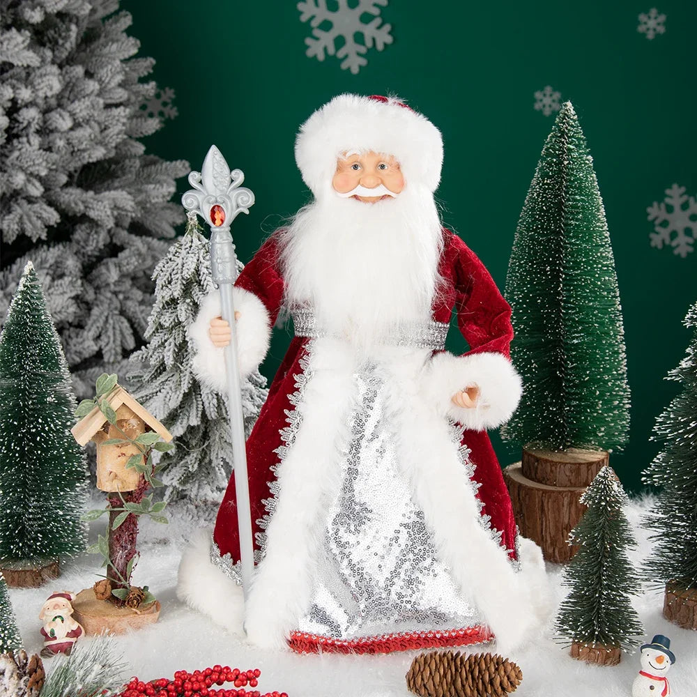 35cm  Plush Doll Christmas Decoration Candy Bucket with Music and Storage Bag.