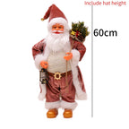 60cm Large Santa Claus Merry Christmas Decorations for Home Happy New Year 2023 Fabric Knitting Clothes Doll Window Decor