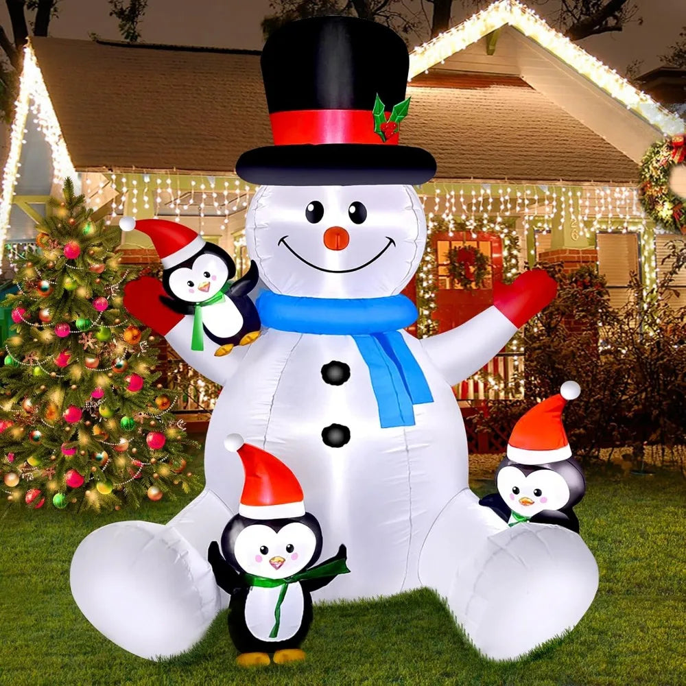 6 FT Christmas Snowman & Penguin Inflatable Blow Ups Outdoor