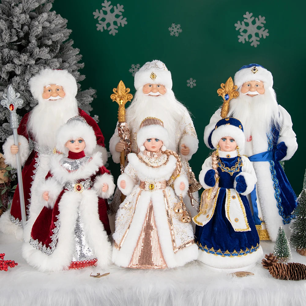 35cm  Plush Doll Christmas Decoration Candy Bucket with Music and Storage Bag.