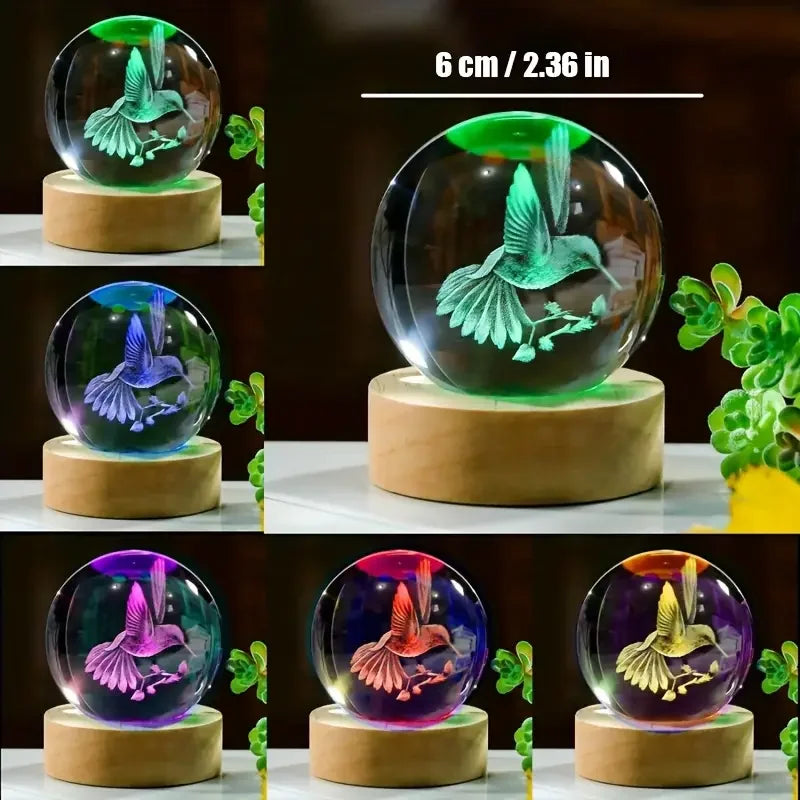 1 pc 3D hummingbird crystal ball