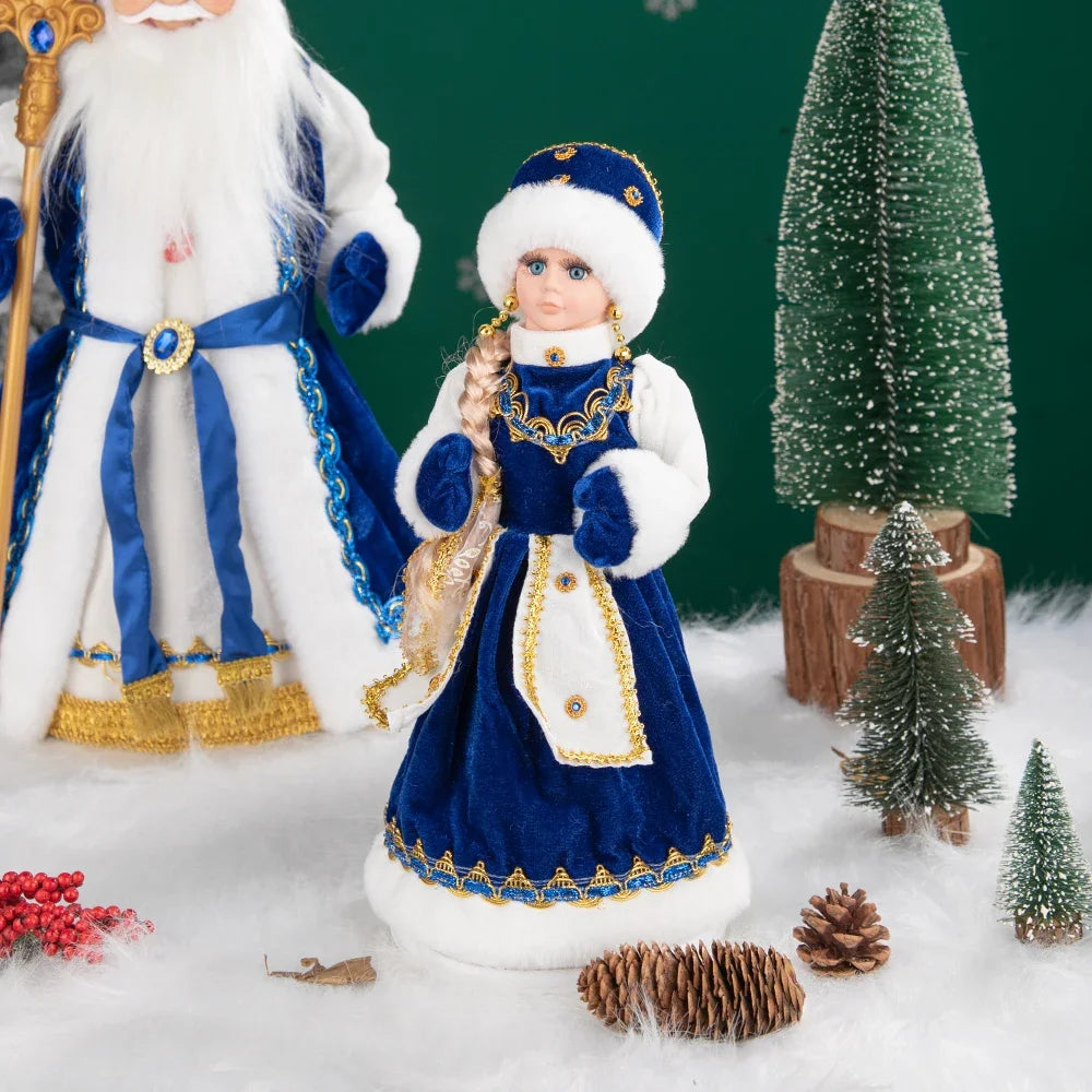 35cm  Plush Doll Christmas Decoration Candy Bucket with Music and Storage Bag.