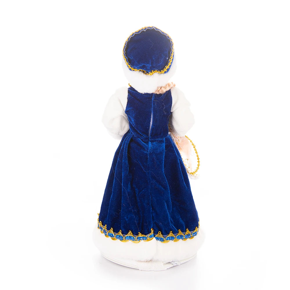 35cm  Plush Doll Christmas Decoration Candy Bucket with Music and Storage Bag.