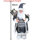 60cm Large Santa Claus Merry Christmas Decorations for Home Happy New Year 2023 Fabric Knitting Clothes Doll Window Decor