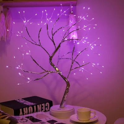 LED Night Light Mini Christmas Tree Copper Wire Garland Lamp.