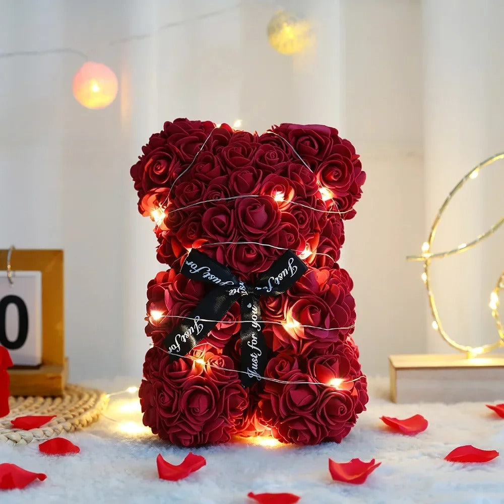 2025 New Artificial Flower Eternal Rose Teddy Bear