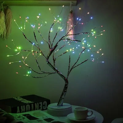 LED Night Light Mini Christmas Tree Copper Wire Garland Lamp.