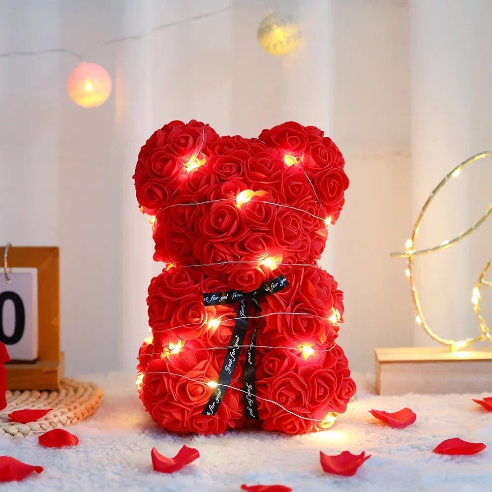 2025 New Artificial Flower Eternal Rose Teddy Bear