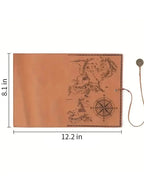 1PC Creative Treasure Map Retro Pencil Case Leather Large Capacity Roll Pencil Bag