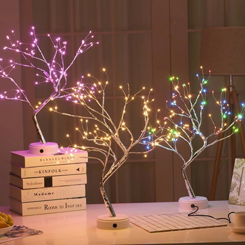 LED Night Light Mini Christmas Tree Copper Wire Garland Lamp.