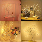 LED Night Light Mini Christmas Tree Copper Wire Garland Lamp.
