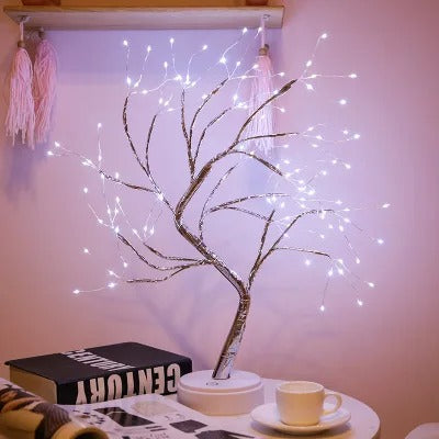 LED Night Light Mini Christmas Tree Copper Wire Garland Lamp.