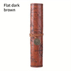 1PC Creative Treasure Map Retro Pencil Case Leather Large Capacity Roll Pencil Bag